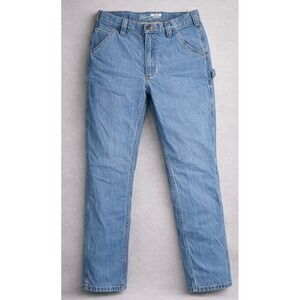 Carhartt Mens Jeans 32x34 Loose Fit Denim Workwear Carpenter Blue